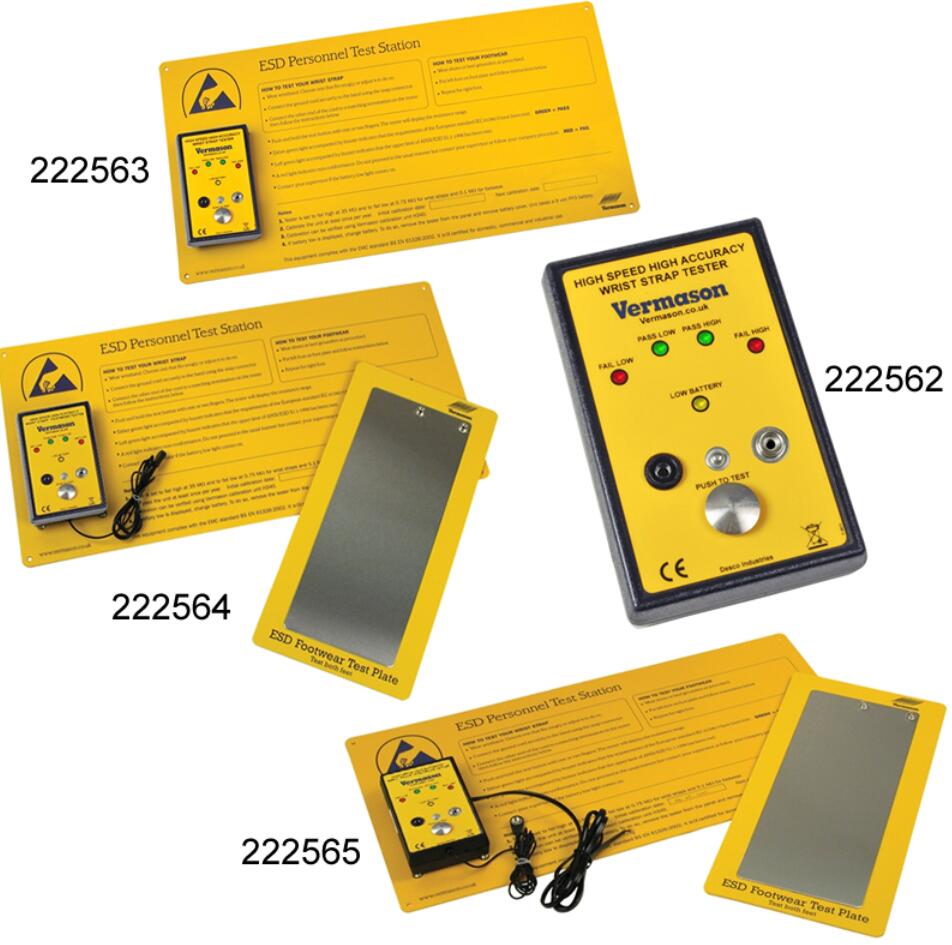 美國(guó)Vermason222562/222563/222564/222565手腕帶和工鞋接地測(cè)試儀
